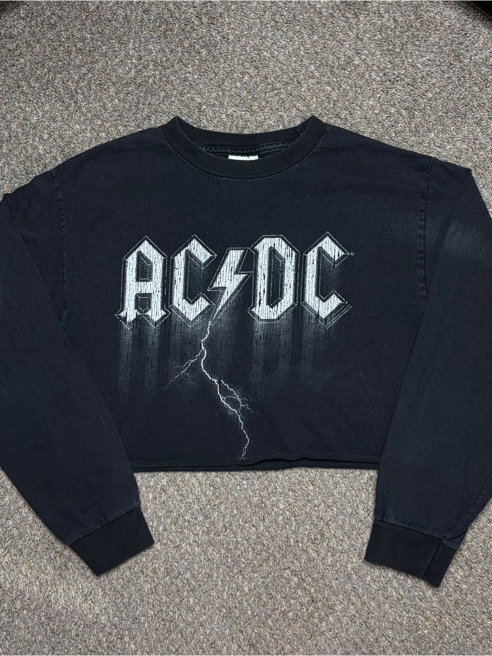 Vintage Y2K AC DC Lightning Graphic Long Sleeve Tshirt Size M